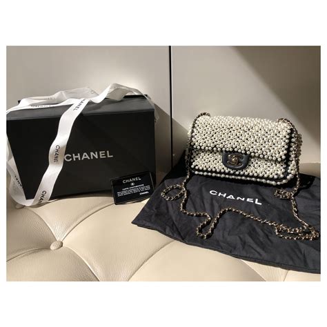 chanel black pearl bag|chanel pearl bag 2022.